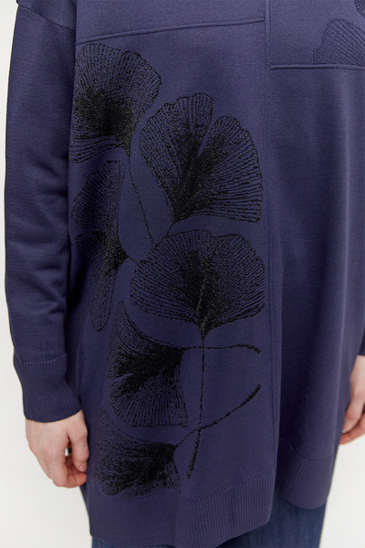 Setrms Yaprak Desenli Simli Triko Tunik