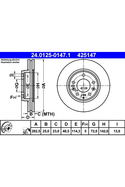 Ate Set Discuri Frana Mazda 6 2002-2008