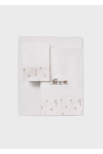 MAYORAL Baby Cradle Pillow Sheet Set Ecru 9992