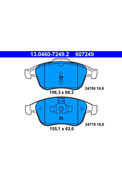 Ate Комплект накладки за дискови спирачки Renault Laguna 3/Laguna Cupe/Latitude