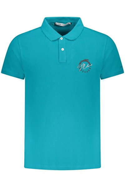 Trussardi Men's polo shirt, with graphic print, Regular fit, Azure