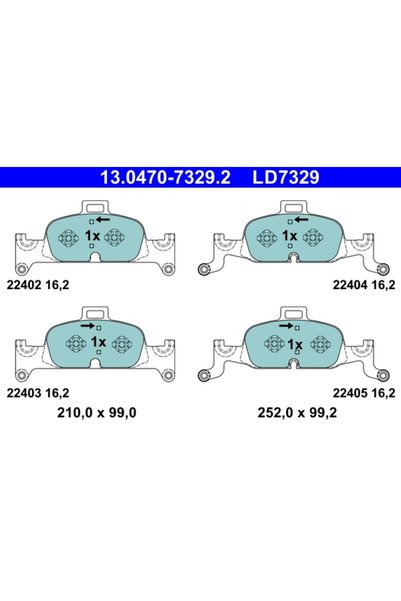 Ate Set Placute Frana,Frana Disc 13.0470-7329.2 Audi A4 Allroad B9/A4 B9/A4 B...