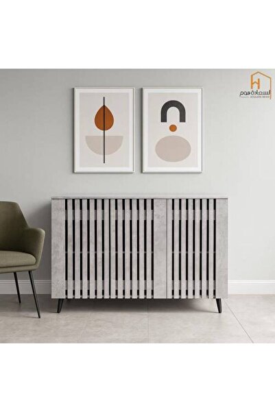 Al Saada Home Multi-use Shoe Cabinet - 120 x 34 x 90 cm - Gray