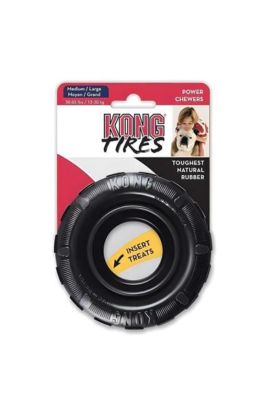 Kong إطارات إكستريم لعبة كلاب فائقة الصلابة على شكل عجلة مثقبة M/L