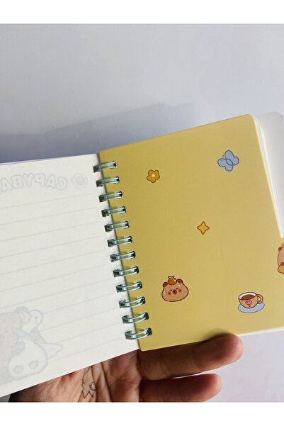 synshop Capybara Capybara Locked Notebook with Bookmark and Lined Spiral Binding
