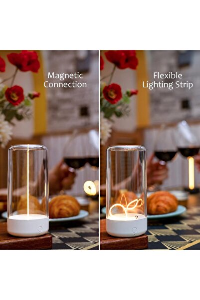 Fipka AUGE LIGHT Designed, Mini Minimalist Table Lamp Cordless LED Desk Lamp Rechargeable Modern Night Lig