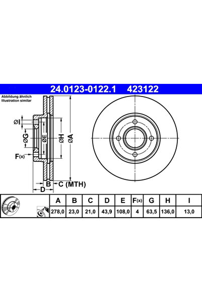 Ate Disc Frana Ford B-Max/Fiesta 6/Fiesta Limuzina