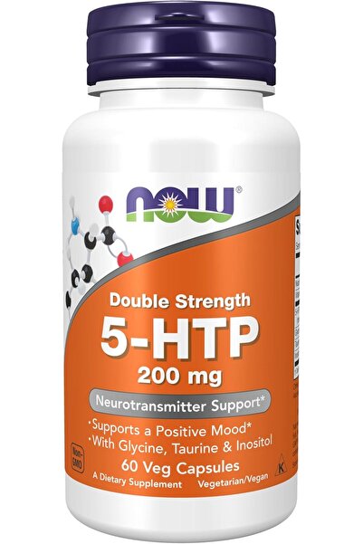 Now Foods المكملات الغذائية، 5-HTP (5-هيدروكسي تريبتوفان) 200 ملغ، قوة مضاعفة، دعم الناقل العصبي