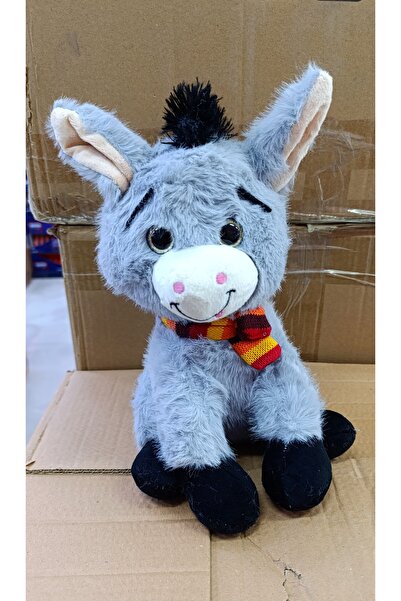 Şeker Adası Sevimli Atkılı Sesli Peluş Eşek 30 cm - Hediyelik Uyku ve Oyun Ar...