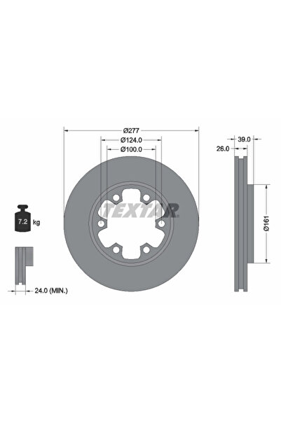 TEXTAR Disc Frana Ford Maverick Nissan Navara/NP300 Pickup/Pathfinder 1