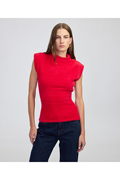 İpekyol Dik yaka pelüş triko