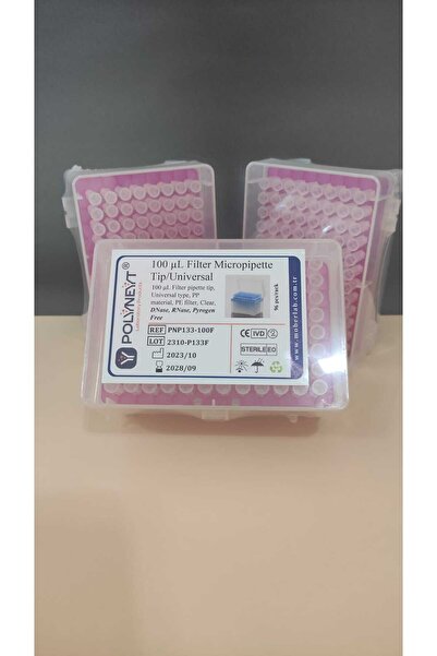 POLYNEYT Filtreli Mikropipet Ucu - 100 μL - Şeffaf - (1 kutu 96 adet) - E.O. ...