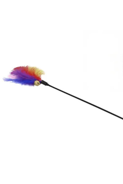 coco shopier Colorful Feathered and Bell Cat Fishing Rod