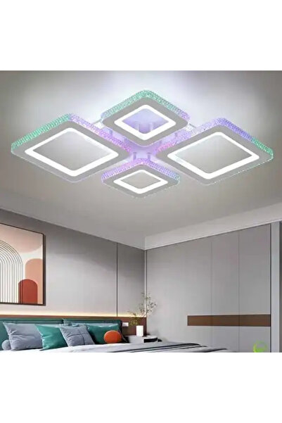 LED CONCEPT LED chandelier with three types of light, remote control, adjustable intensity, 154W, RGB, 72x55x9cm