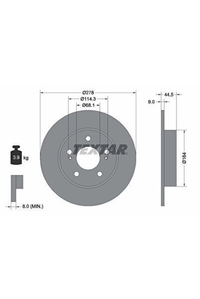 TEXTAR Disc Frana Infiniti I30/I35 Limuzina/J30 Nissan Avenir/Cefiro 2 Limuzi...