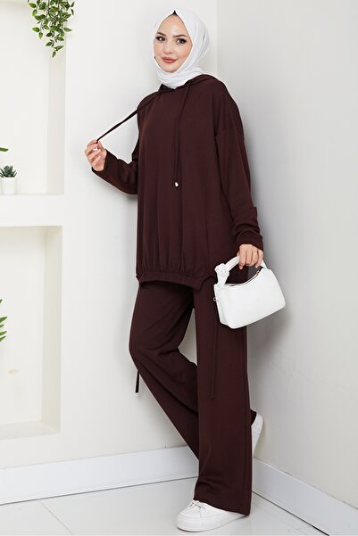 Bestenur Σετ Παντελόνι Τουνίκ Aris Δύο Τεμάχια 1611 - Πικρό Καφέ