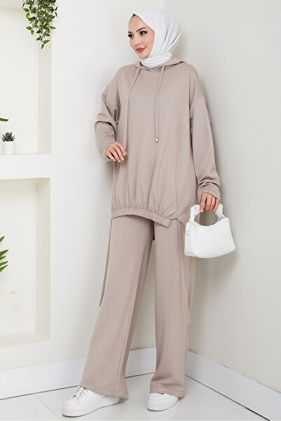 Bestenur Aris Tunic Pants Double Set 1611 - Stone