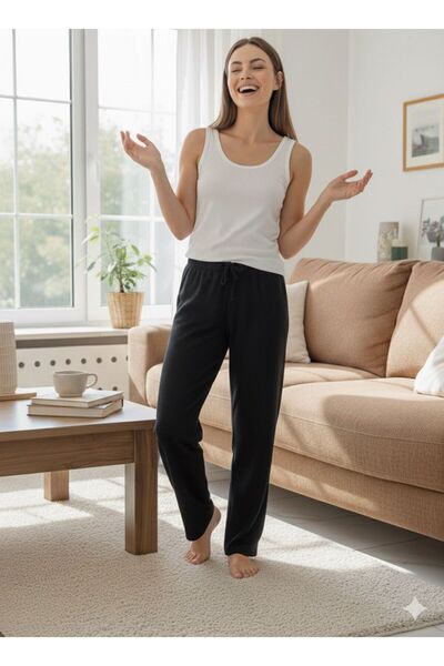 FAMES PİJAMA Women's Ribbed Interlock Paddy Bottoms