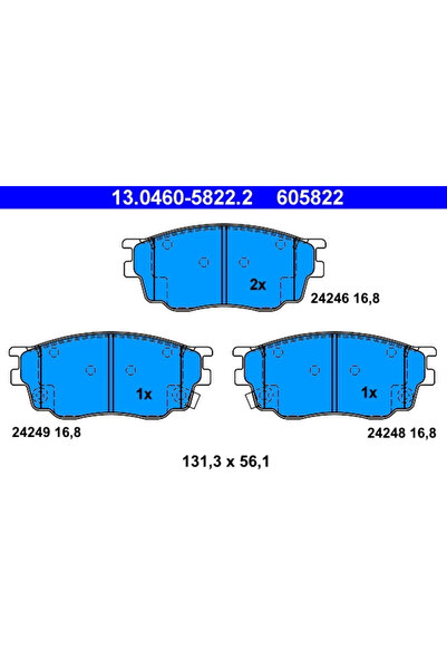 Ate Комплект спирачни накладки за дискови спирачки Mazda 6