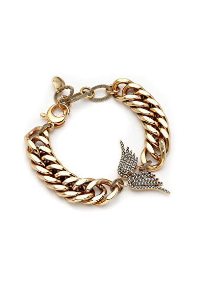 Mon Reve Guardian Wings Zirkon Melek Kanat Charm Zincir Bilezik