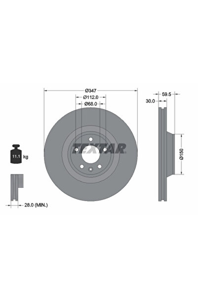 Krieger Set Discuri Frana Audi A6 Allroad C6/A6 C6 Audi (Faw) A6L C6 2004-2012