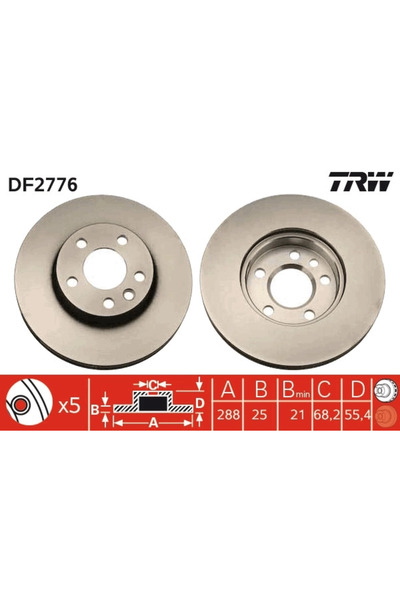 TRW Disc Frana Ford Galaxy 1/Galaxy Model 1 Van Seat Alhambra