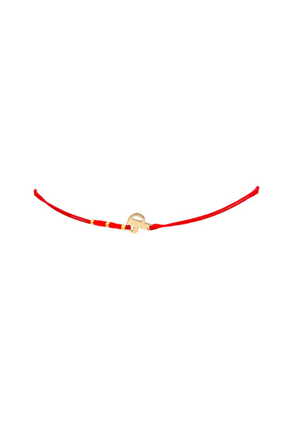 Ermara Jewelry 14K gold initial "P" cord bracelet
