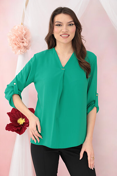 Trend Land Πράσινη casual μπλούζα με άγκυρα και τιράντες στα μανίκια