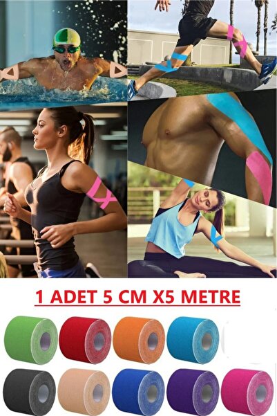 ROZIA Kinezyo Kinesi Bant 5 cm x 5 metre Sporcu Destek Bandı Boyun Diz Omuz E...