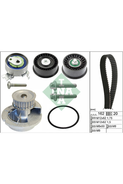 FAG Set Pompa Apa + Curea Dintata Chevrolet Niva/Viva Opel Astra G/Astra H/Co...