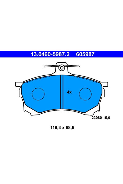 Ate Комплект спирачни накладки за дискови спирачки Mitsubishi Carisma