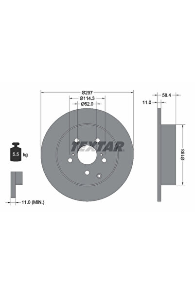 TEXTAR Disc Frana Toyota Verso