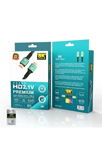 EVER PEAK Cablu HDMI 2.1 premium, EverPeak, 3M – Conectivitate 8K/60Hz și 4K/...