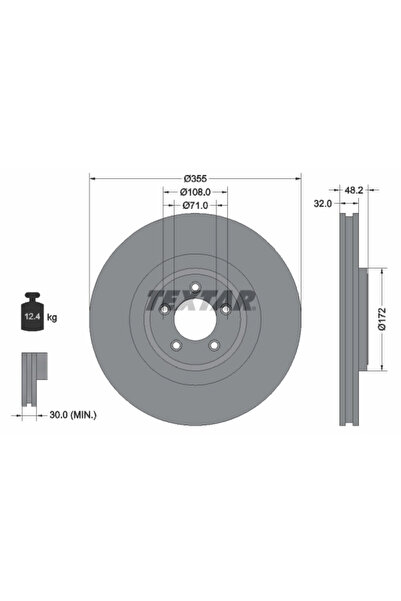 TEXTAR Дискови спирачки Jaguar F-Type/S-Type 2/Xf 1