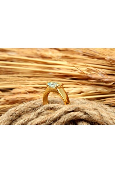 alpsilverart 925 Ayar Gümüş El Figürlü Doğal Aquamarin Taşlı Yüzük | Kadınlara Özel Şık Takı