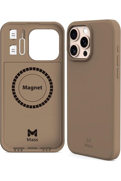 Mass كفر ماس ايفون 16برو إنڤينيت ماج سيف 6 في 1 تيتانيوم الصحراء