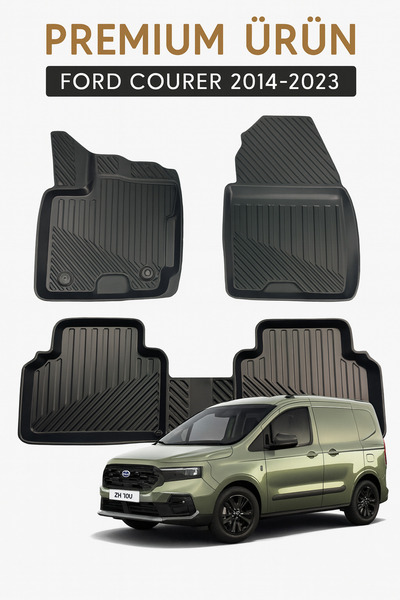 Black Gold Ford Courier 2014-2023 3D Havuzlu Oto Paspas Premium