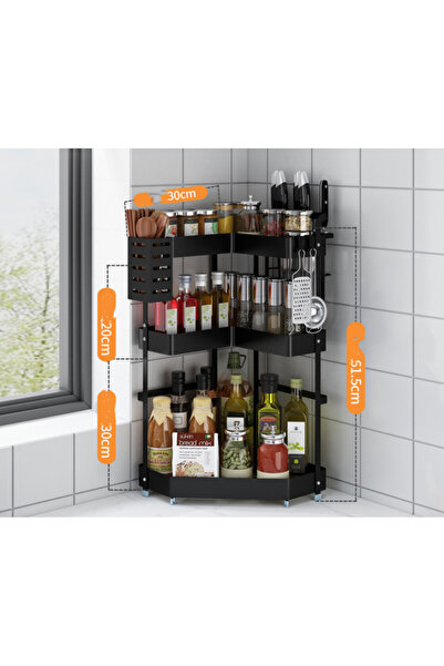 Trendy's Suport vesela TRENDY’S, pe colt, cu trei nivele, cu suport tacamuri ...