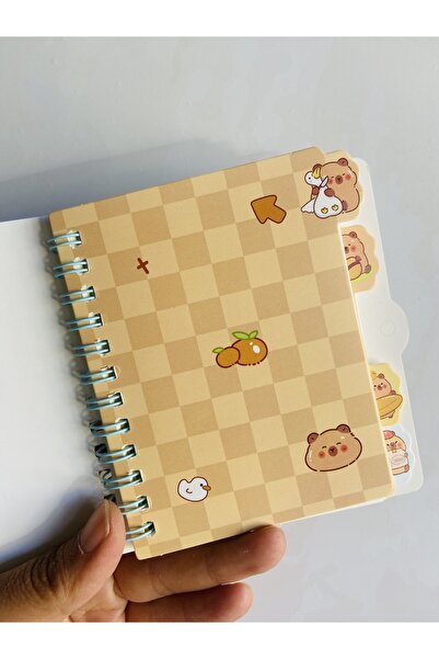 synshop Capybara Capybara Locked Notebook with Bookmark and Lined Spiral Binding