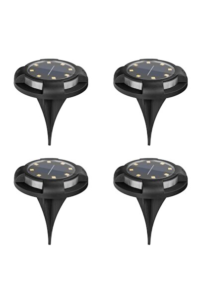 K KATHODE Set 4 spoturi solare de grădină cu 8 LED-uri, buton ON/OFF, senzor ...