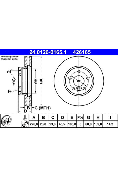 Ate Disc Frana Chevrolet Aveo/Cruze Opel Astra J