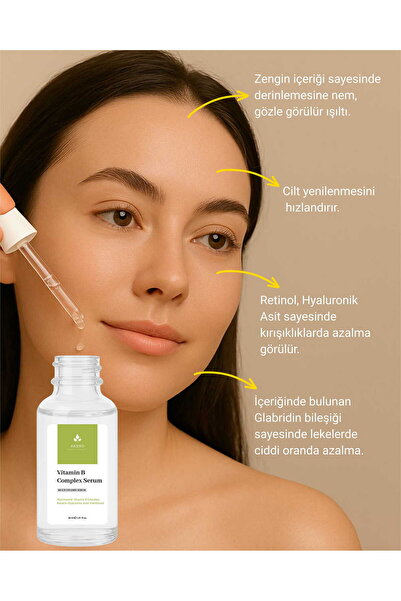 AKERD COSMETİCS Serum Vitamin B Compleks Kızarıklık giderici Aydınlatıcı Yeni...