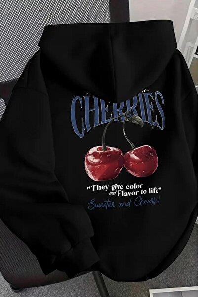 Oksit Flavor Cherris Back Printed Cotton Unisex Sweatshirt