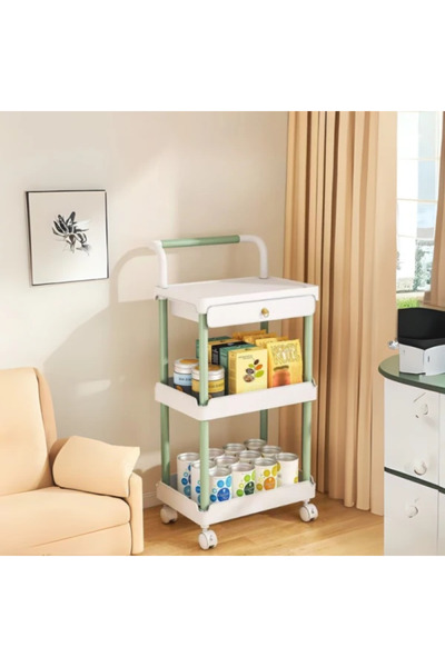 Rovitech Raft portabil cu 3 niveluri și 1 sertar, mâner de transport, 36,5 (L...