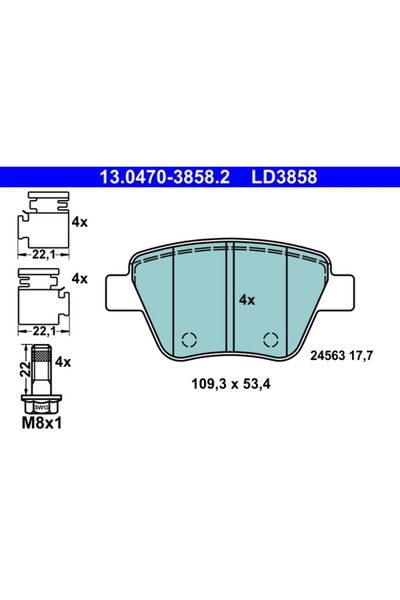 Ate Set Placute Frana Frana Disc Audi A1/A3 Seat Leon