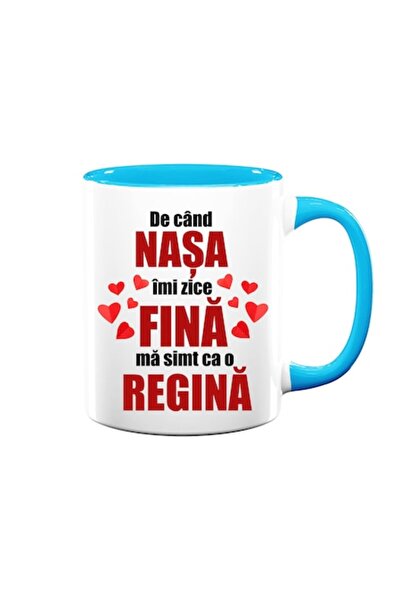 OEM Cană personalizată cu mesaj: „De când nașa mă numește fină, mă simt ca o ...