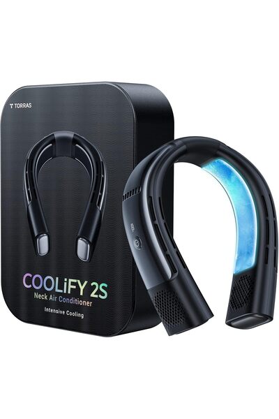 TORRAS مكيف هواء COOLIFY 2S للرقبة، يبرد 30 درجة فهرنهايت في ثانية واحدة، مبرد محمول قوي الرياح و