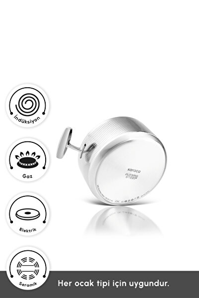 Karaca Plasma Steel 316+ 3Ply Fireproof Non-Stick Steel Apollo Induction Base 7-Piece Steel Cookware Set