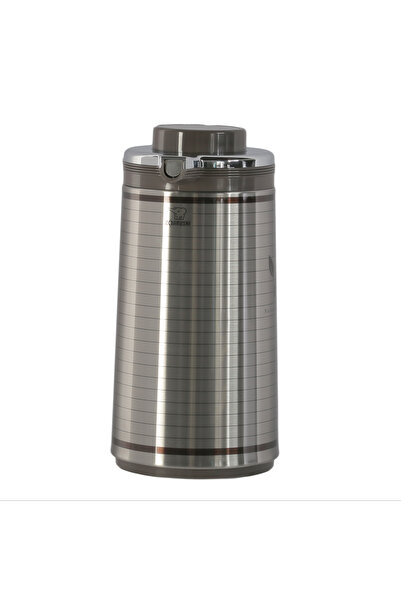 ZOJIRUSHI Zojirushi Japanese Thermos, Abu Fil, Stainless Steel - 1.9 L, Striped Silver