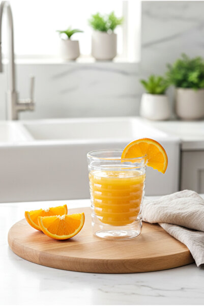 FH finehome Deny Double Wall Striped Glass 150ml